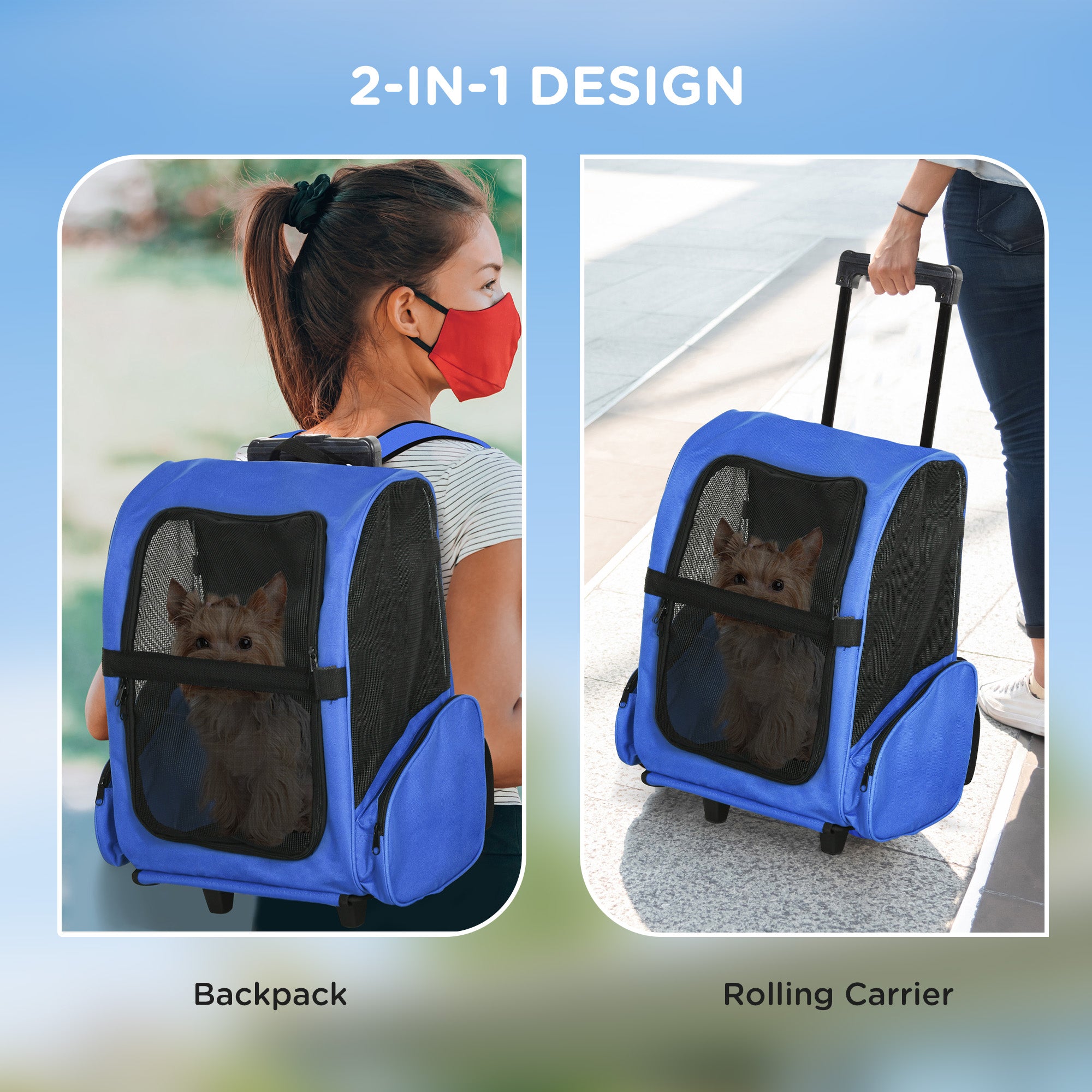 pawhut-sac-de-transport-pour-animal-avec-trolley-t-lescopique-et-roues-42-x-25-x image 6