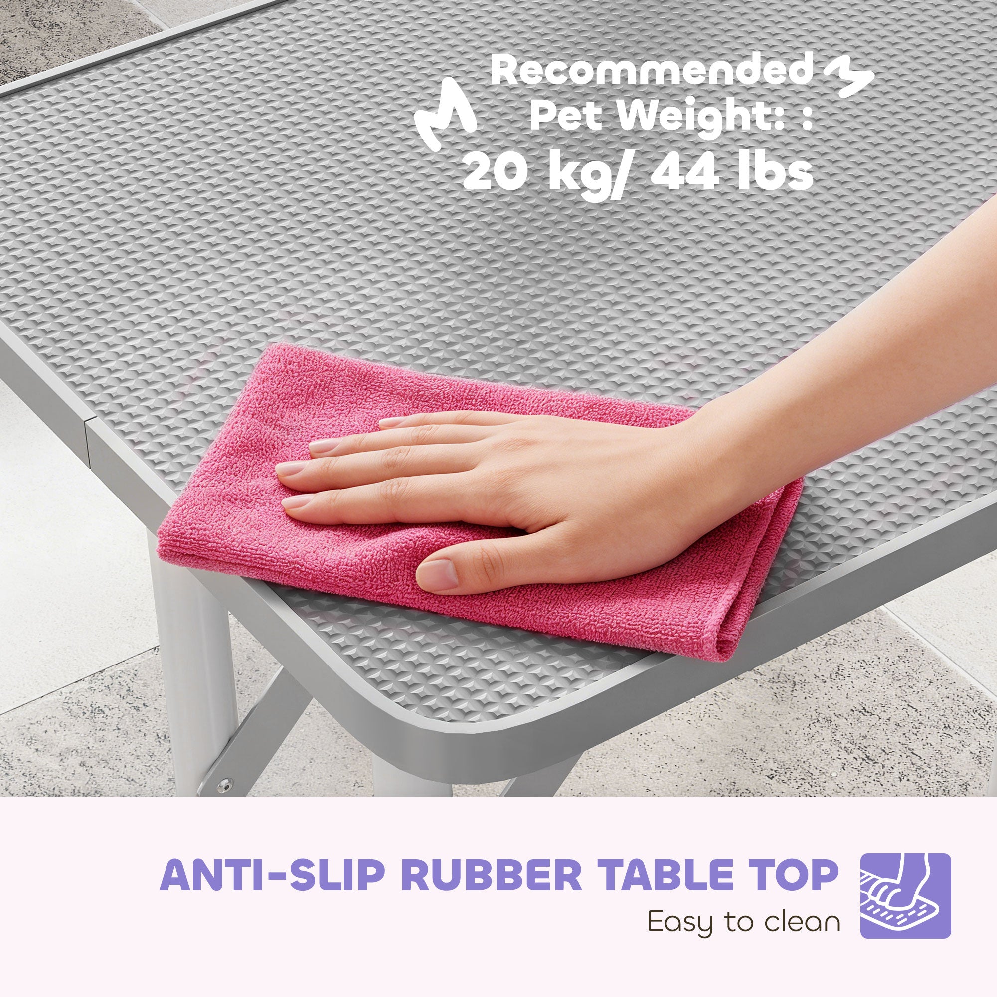 pawhut-table-de-toilettage-pliable-32-pouces-pour-chiens-petits-et-moyens-bras-r image 8