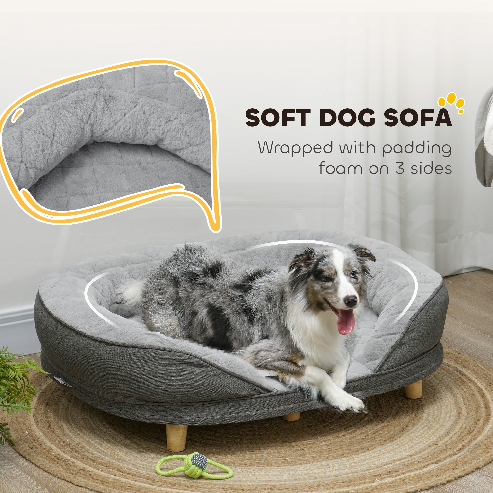 pawhut-canap-lit-chien-large-avec-housse-lavable-gris image 8