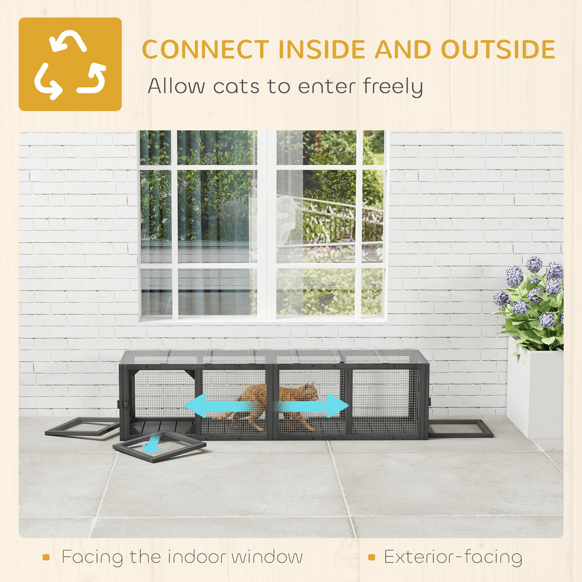 pawhut-tunnel-ext-rieur-chat-bois-modulaire-3-portes-gris image 6