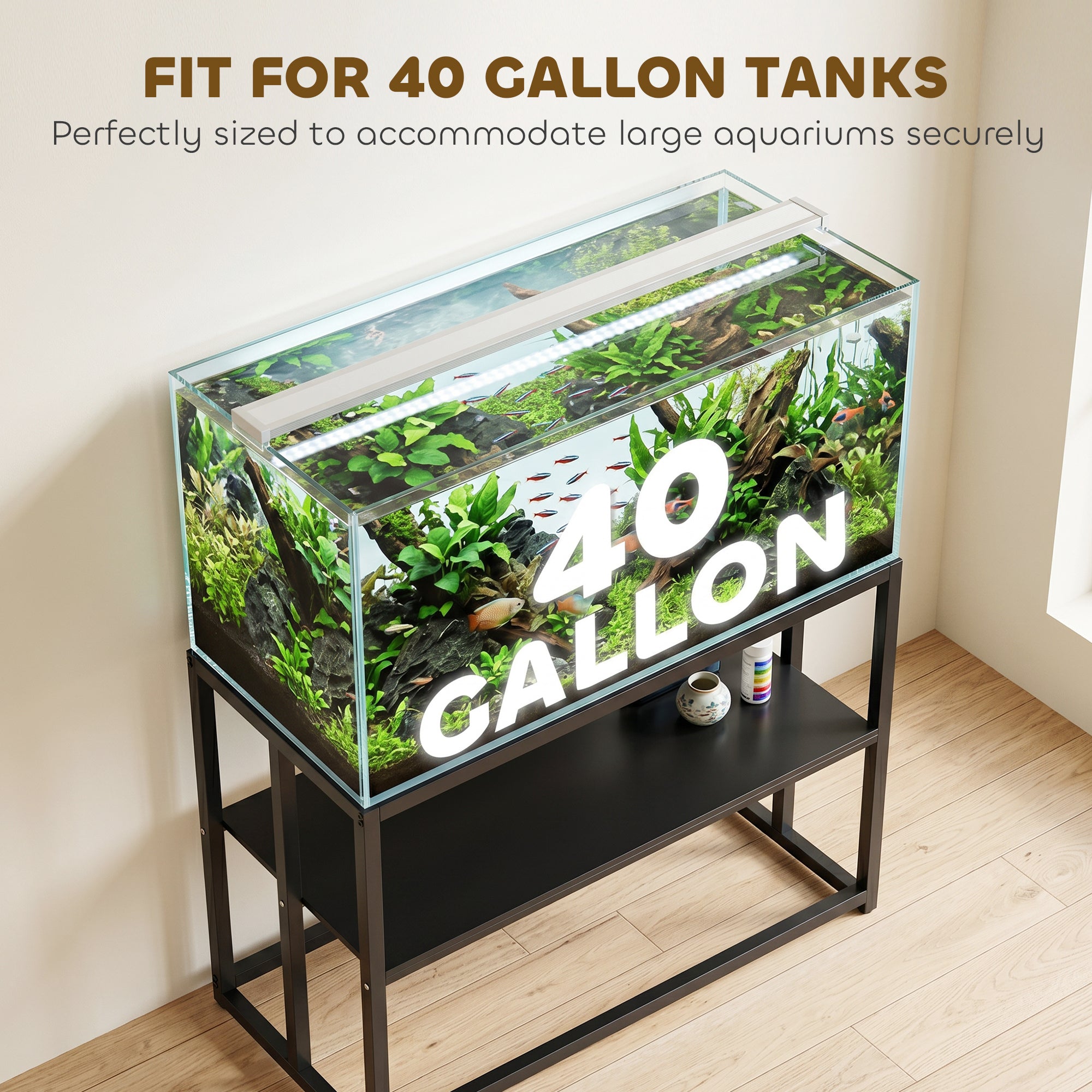 pawhut-meuble-support-aquarium-40-gallons-acier-avec-tag-re-36-6-x-18-5-x-29-9-n image 8