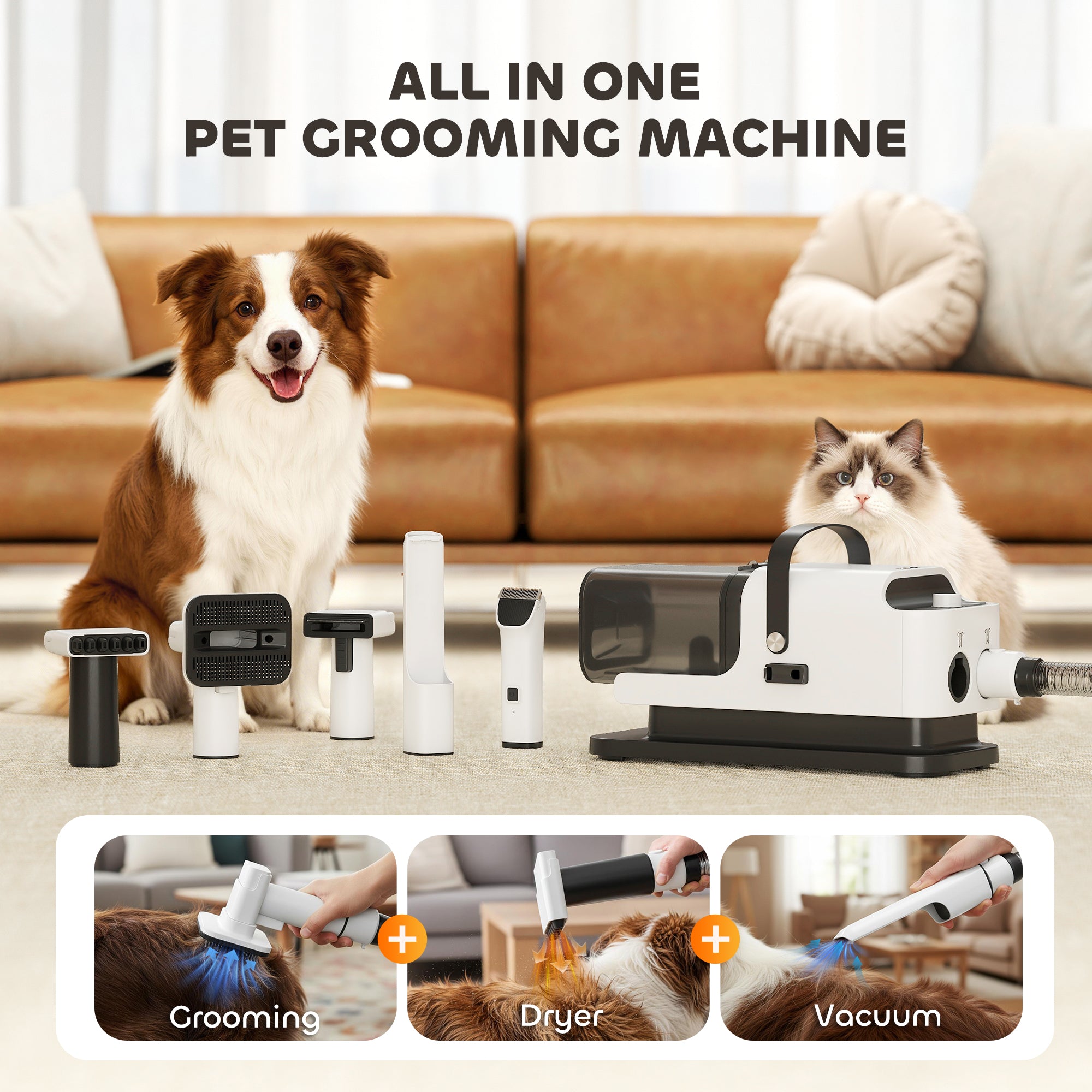 pawhut-kit-toilettage-chien-aspirateur-5-en-1-avec-s-choir-et-tondeuse-1-8l-1200 image 6