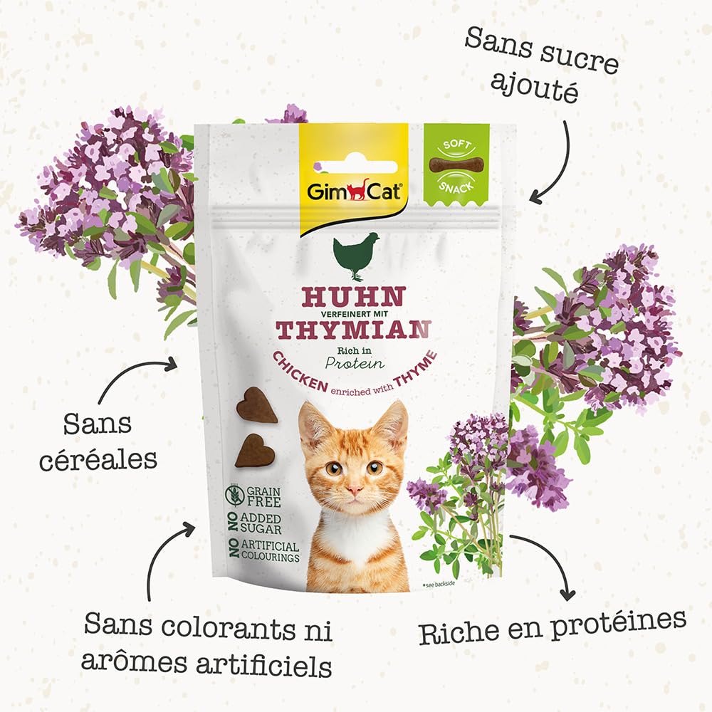 gimcat-soft-snacks-poulet-au-thym-friandise-tendre-pour-chat-60-g image 2