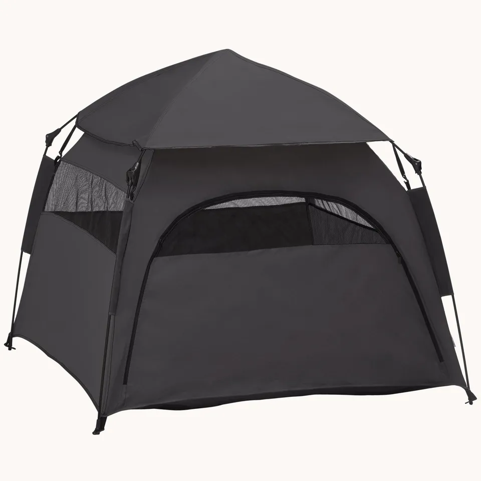 pawhut-tente-pop-up-pour-chiens-l-xl-avec-sac-gris-fonc image 1