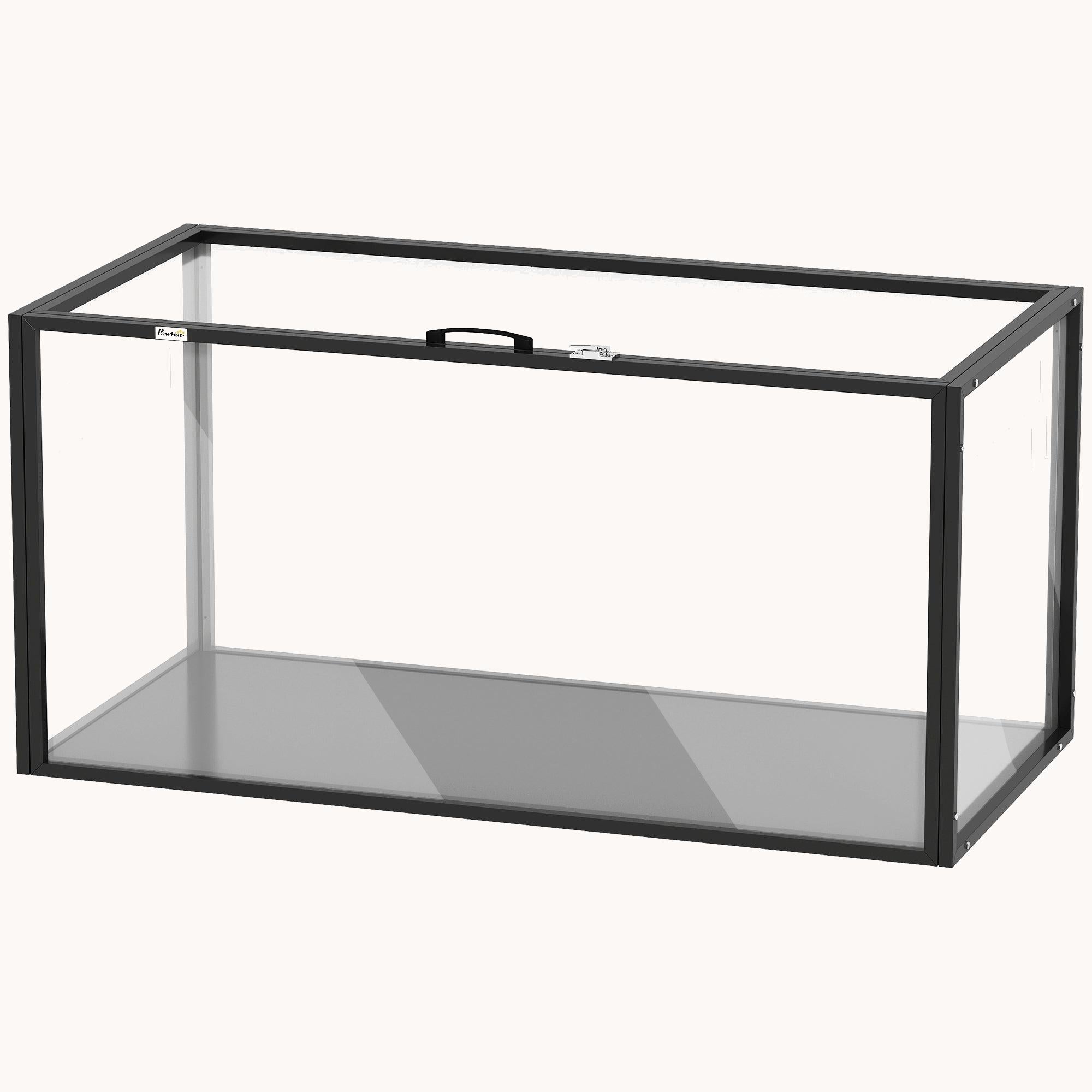 pawhut-cage-hamster-acrylique-large-avec-dessus-ouvrable-noir image 2