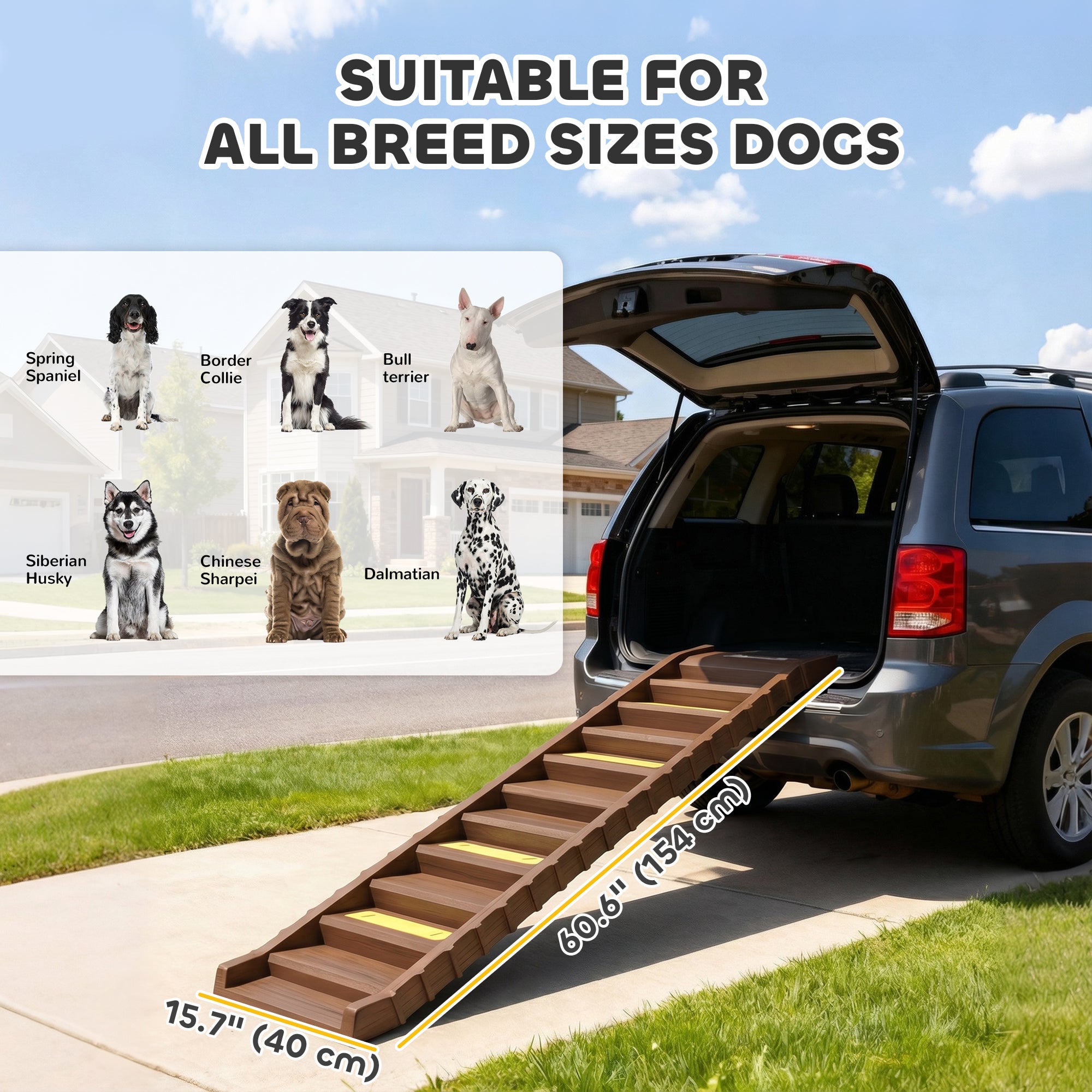 pawhut-rampe-pliable-10-marches-antid-rapantes-pour-chien-voiture-suv-68-kg-marr image 5