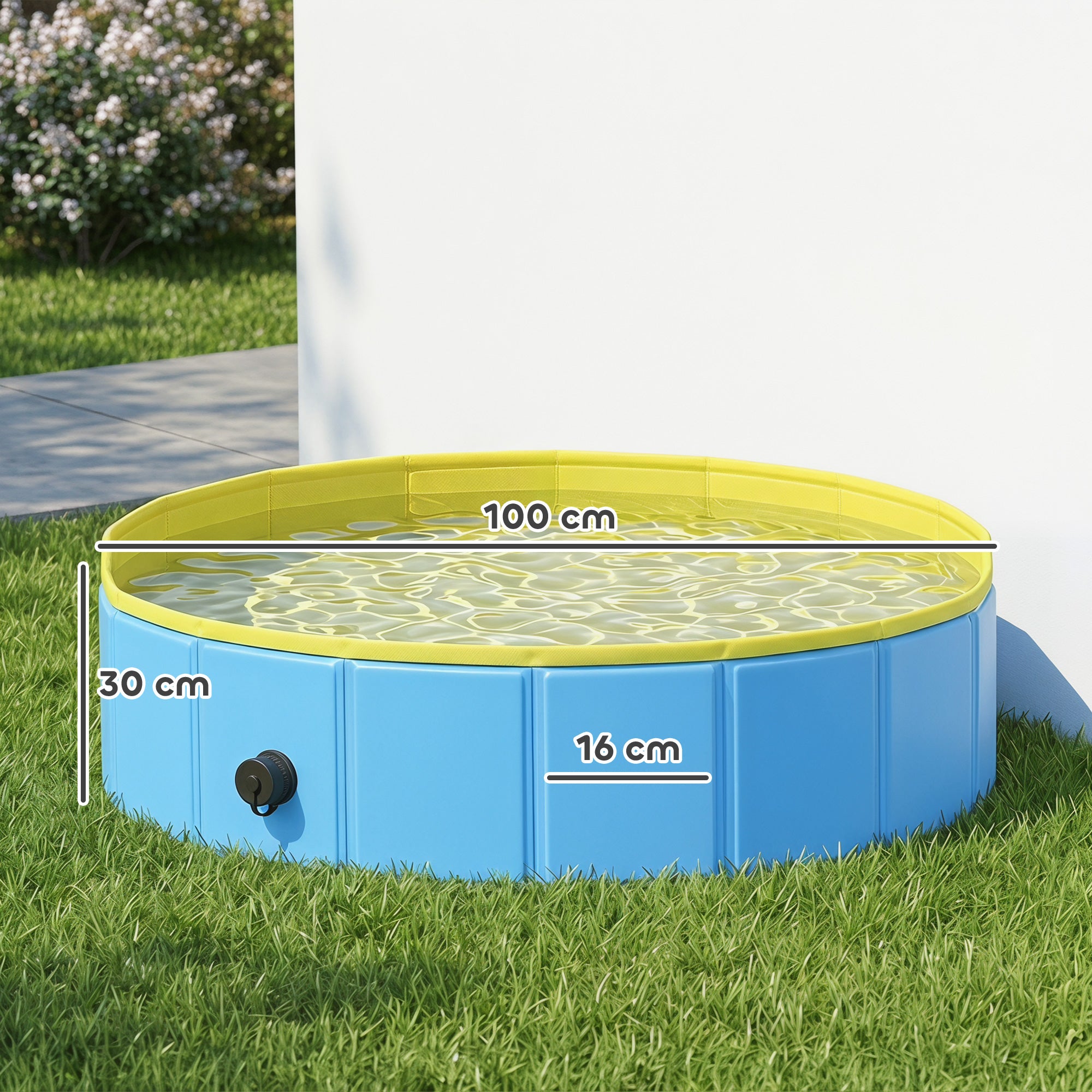 pawhut-piscine-chien-pliable-100-x-30-cm-bleu-jaune image 5