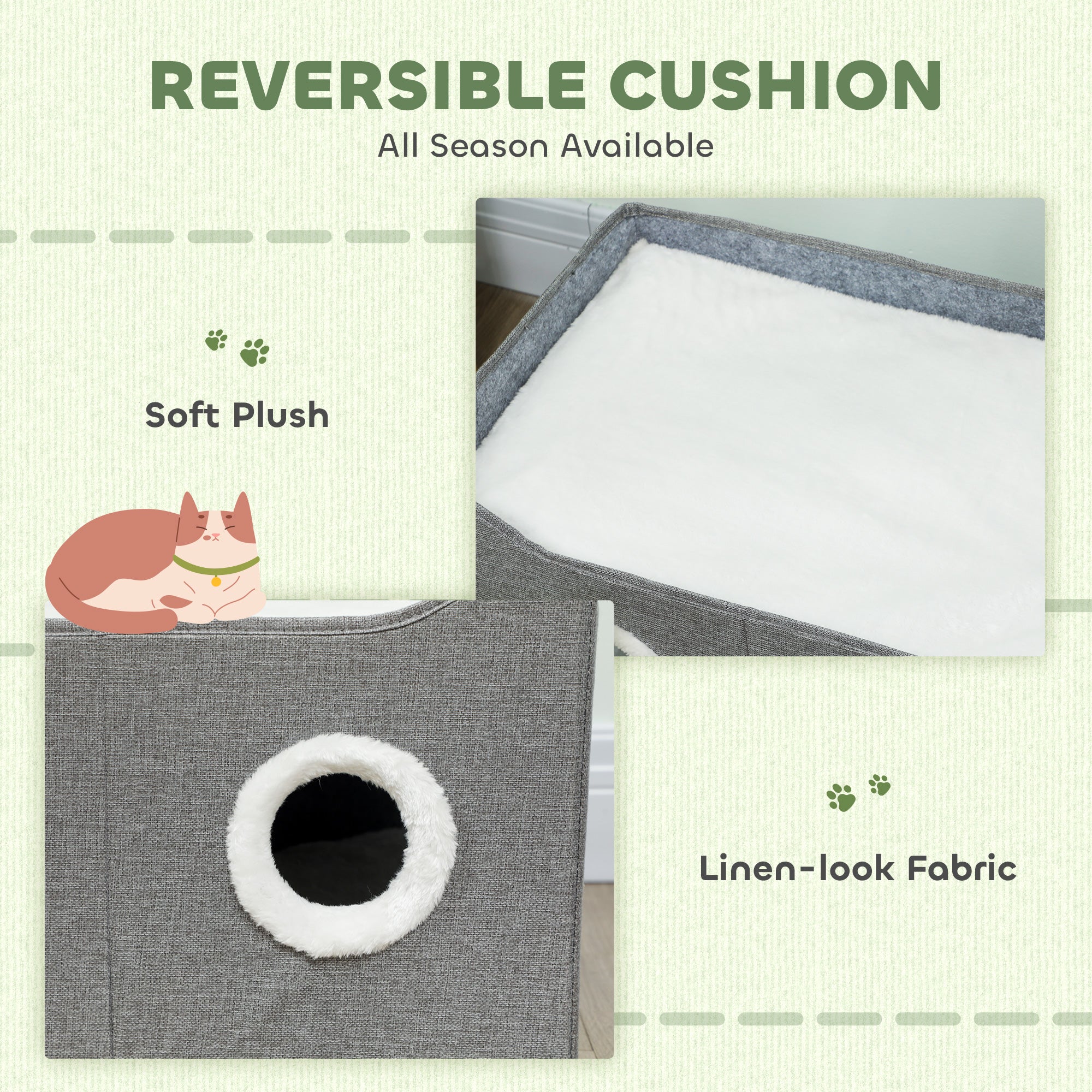 pawhut-maison-pour-chat-pliable-avec-griffoir-coussin-et-balle image 7