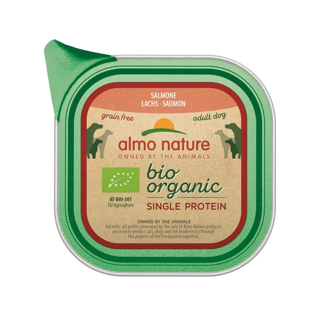 almo-nature-bio-organic-grain-free-pate-humide-bio-pour-chien-adulte-au-saumon-1 image 1