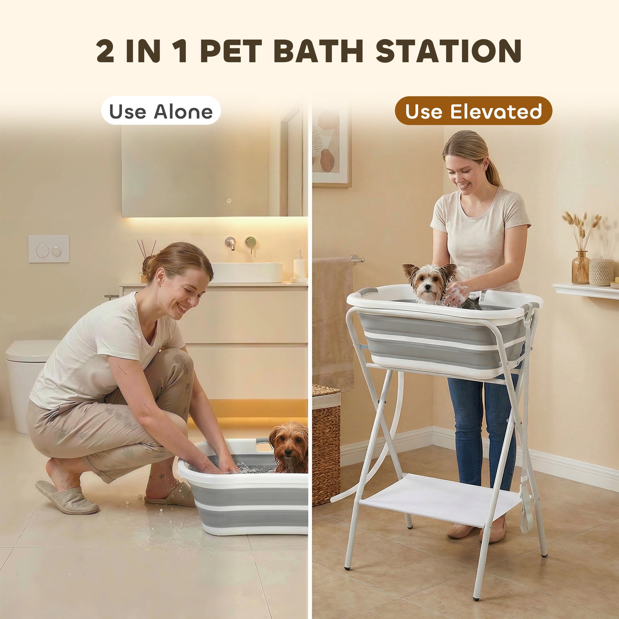 pawhut-baignoire-chien-sur-lev-e-2-en-1-pliable-avec-tuyau-pour-petits-chiens image 6