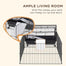pawhut-cage-hamster-35-pliable-roulettes-avec-rampes-et-accessoires-verre image 5