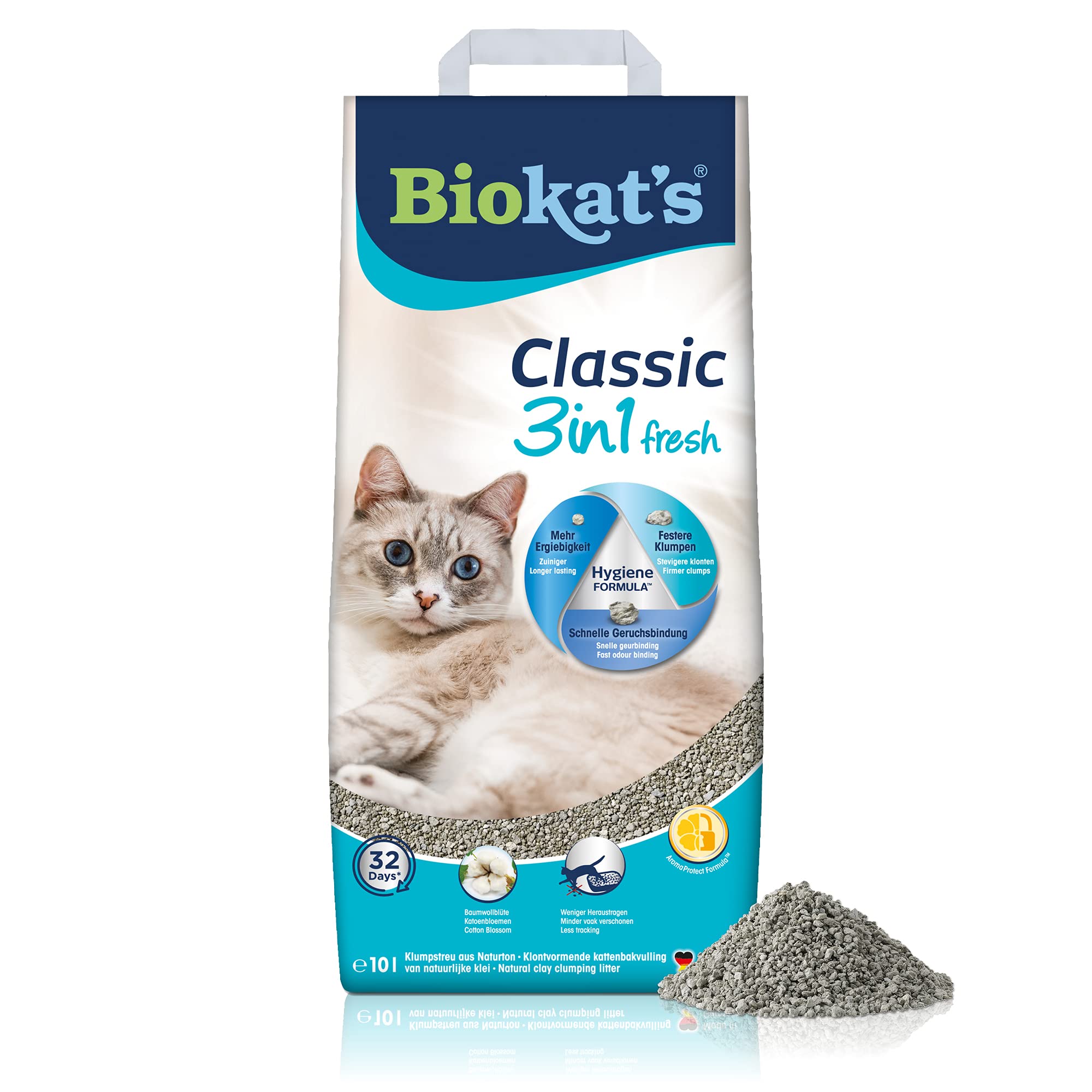 biokat-s-classic-fresh-3in1-fleur-de-coton-liti-re-agglom-rante-pour-chat-10-l image 1