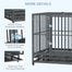 pawhut-cage-chien-robuste-43-roulettes-verrouillables-double-porte-gris image 7