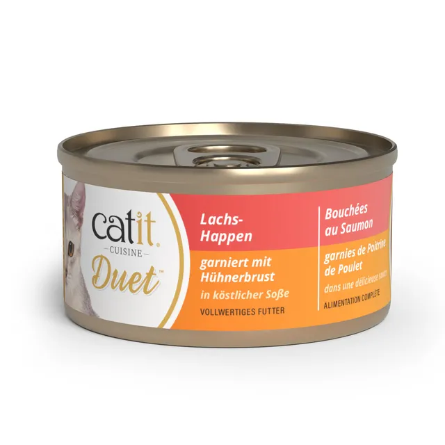 catit-cuisine-duet-bouch-es-saumon-et-poulet-en-sauce-75-g image 1