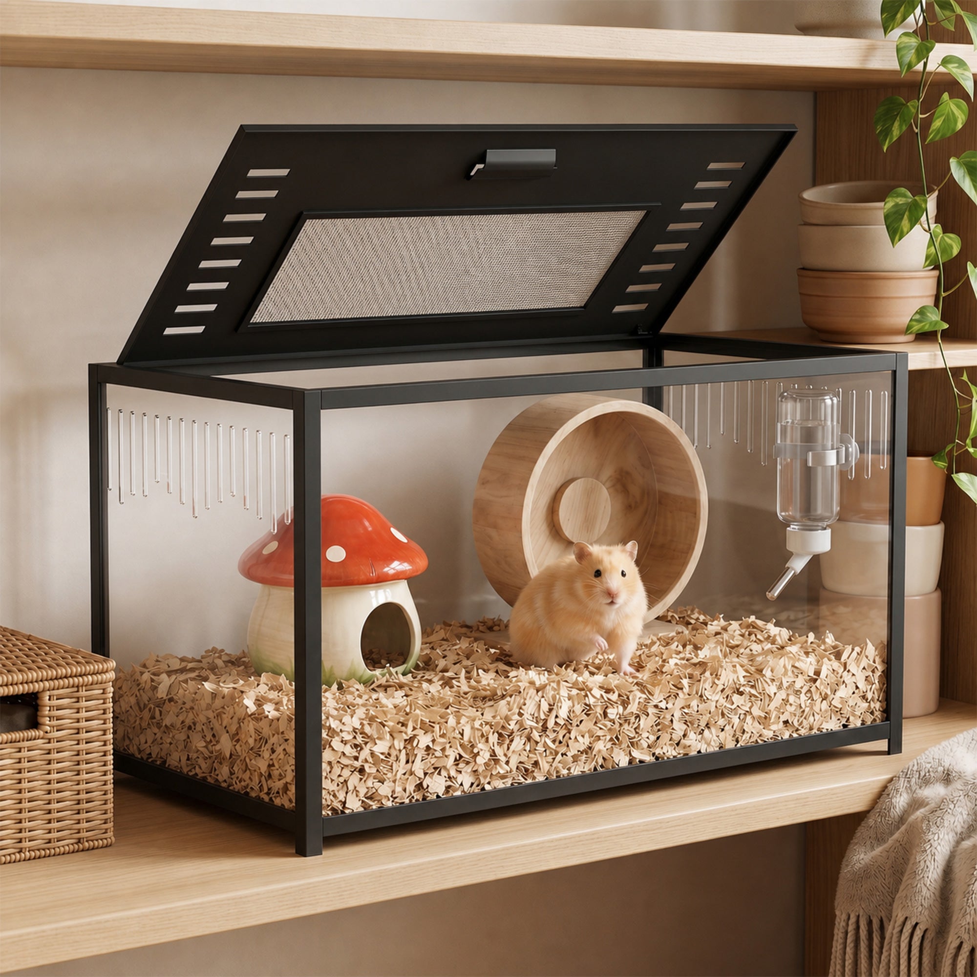 pawhut-cage-hamster-m-tal-anti-rongement-80-x-45-x-50-5-cm-noire image 3