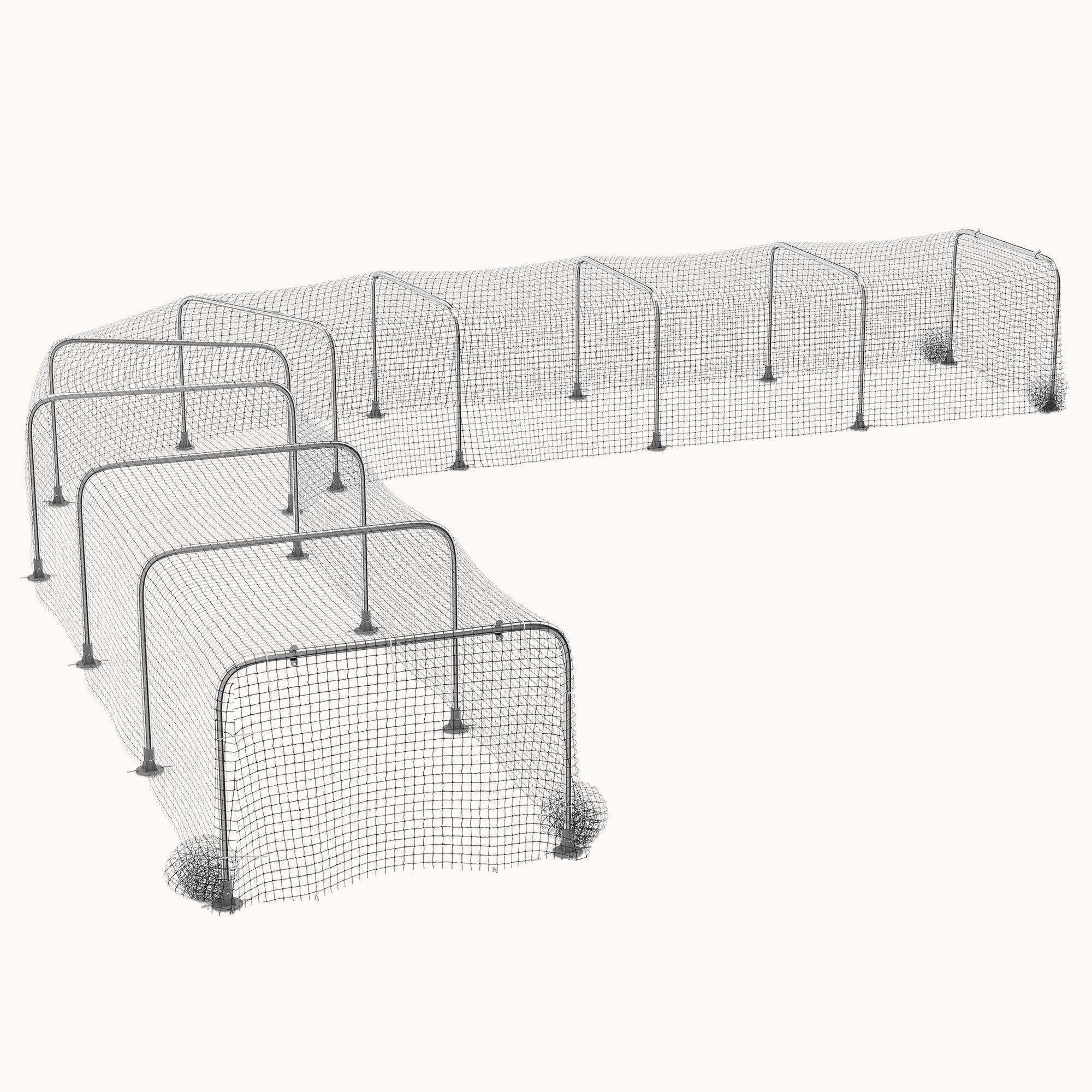 pawhut-enclos-poulailler-tunnel-extra-long-899-x-99-cm-galvanis-10-arches-argent image 2