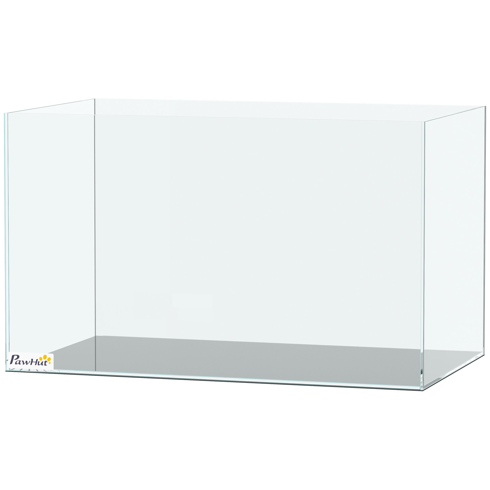 pawhut-aquarium-en-verre-43l-50-x-30-x-30-cm-avec-tapis-de-protection image 2