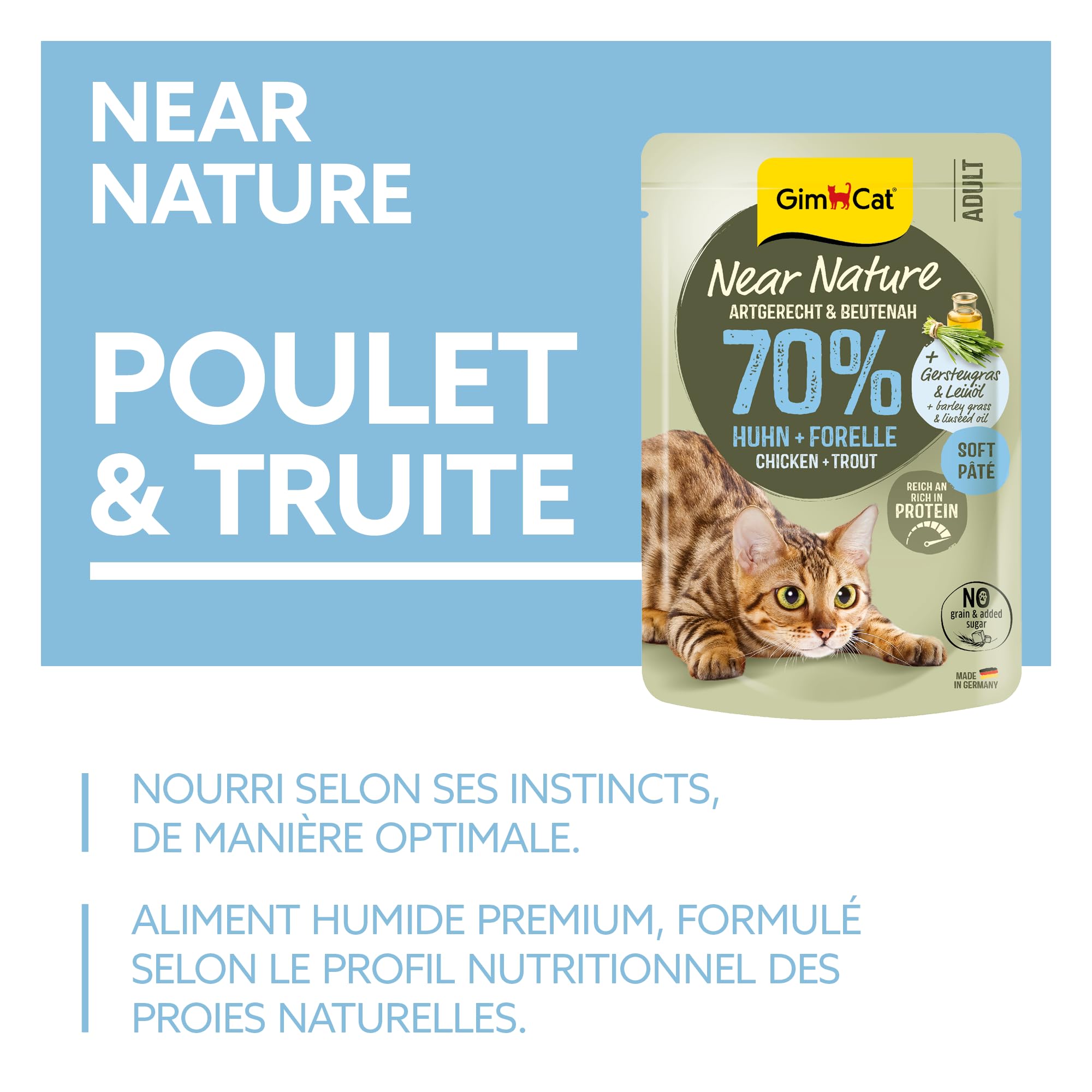 gimcat-near-nature-nourriture-humide-pour-chat-poulet-truite-16-sachets-x-85-g image 2