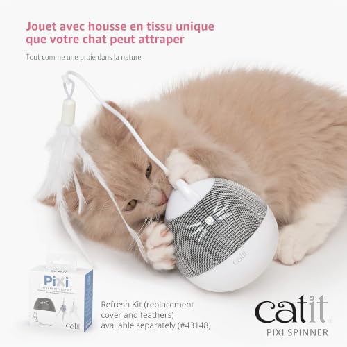 catit-pixi-spinner-jouet-lectronique-pour-chat-gris-avec-veilleuse-et-distribute image 8