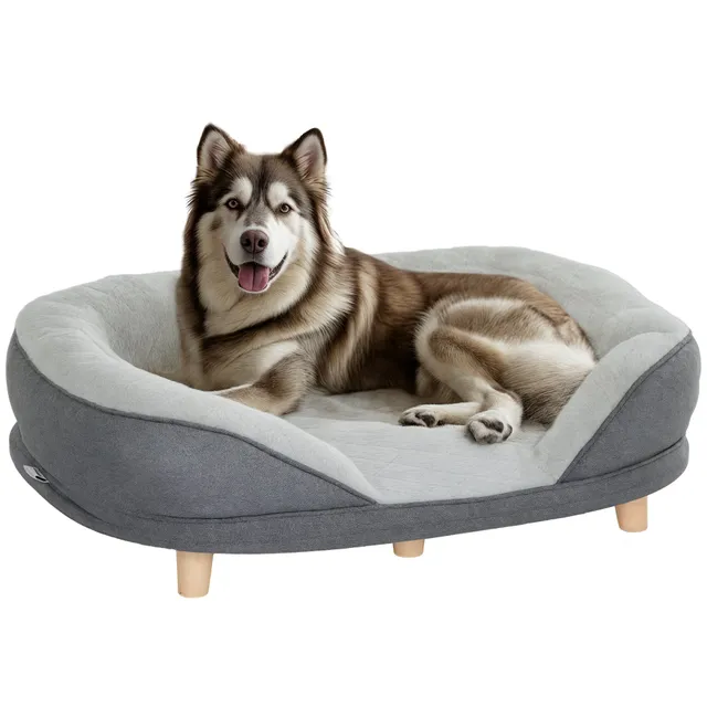 pawhut-canap-lit-chien-large-avec-housse-lavable-gris image 1