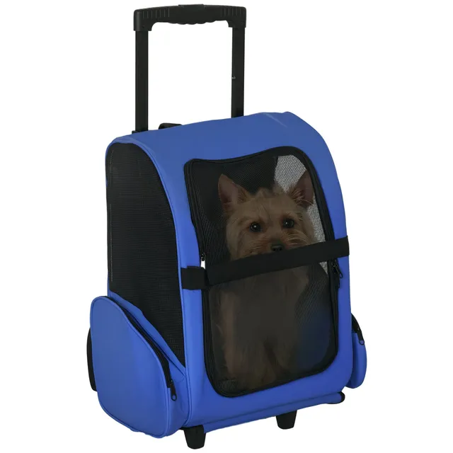 pawhut-sac-de-transport-pour-animal-avec-trolley-t-lescopique-et-roues-42-x-25-x image 1
