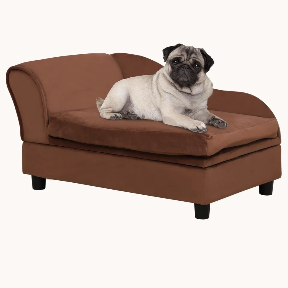 pawhut-canap-chien-petit-chien-avec-coffre-23-l-marron image 1