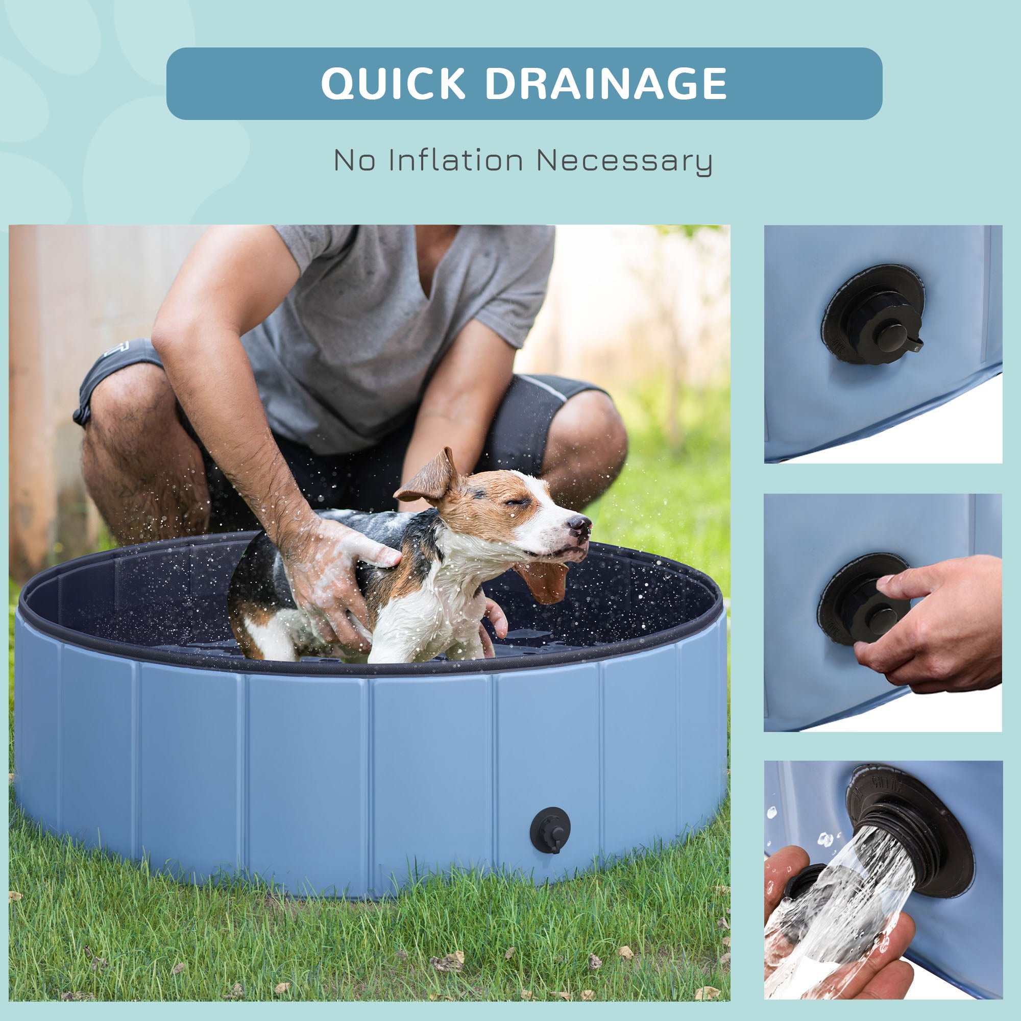pawhut-piscine-pliable-pour-chien-bleue-100-x-30-cm-avec-vidange-et-fond-antid-r image 7