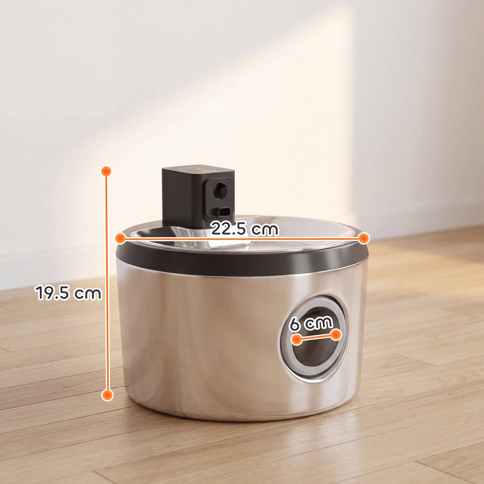 pawhut-fontaine-eau-sans-fil-inox-4l-avec-d-tecteur-de-mouvement-6-filtres image 5