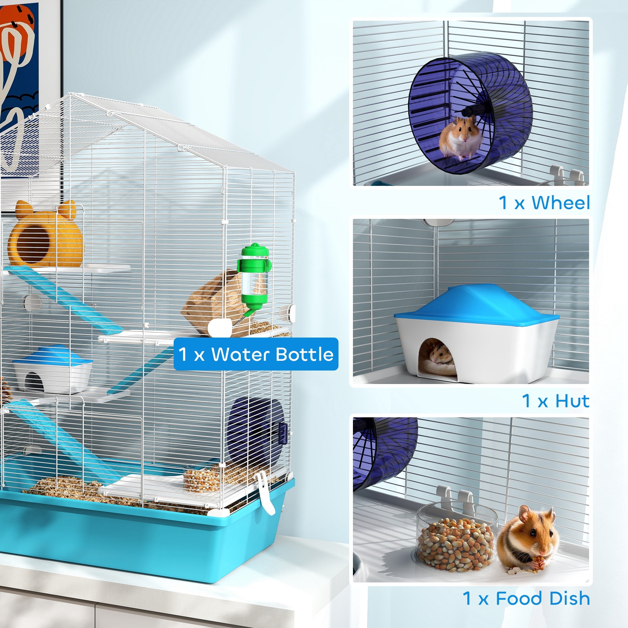 pawhut-cage-hamster-5-niveaux-avec-plateformes-rampes-et-roue-bleu-clair image 7