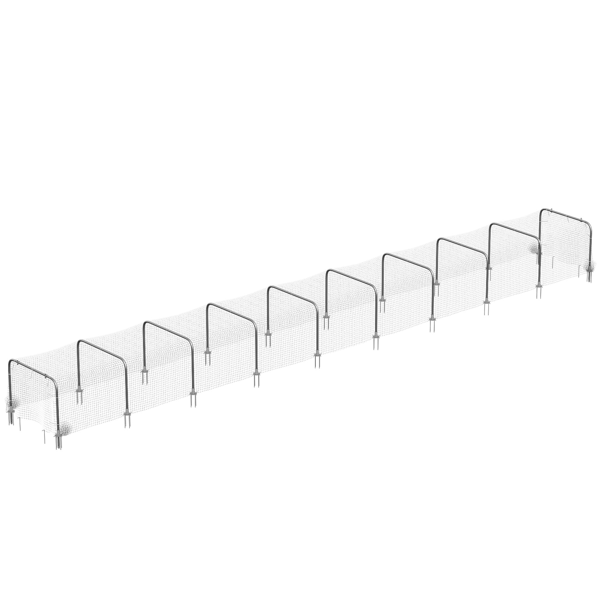 pawhut-tunnel-poulailler-extra-long-900-x-100-cm-en-acier-galvanis image 1