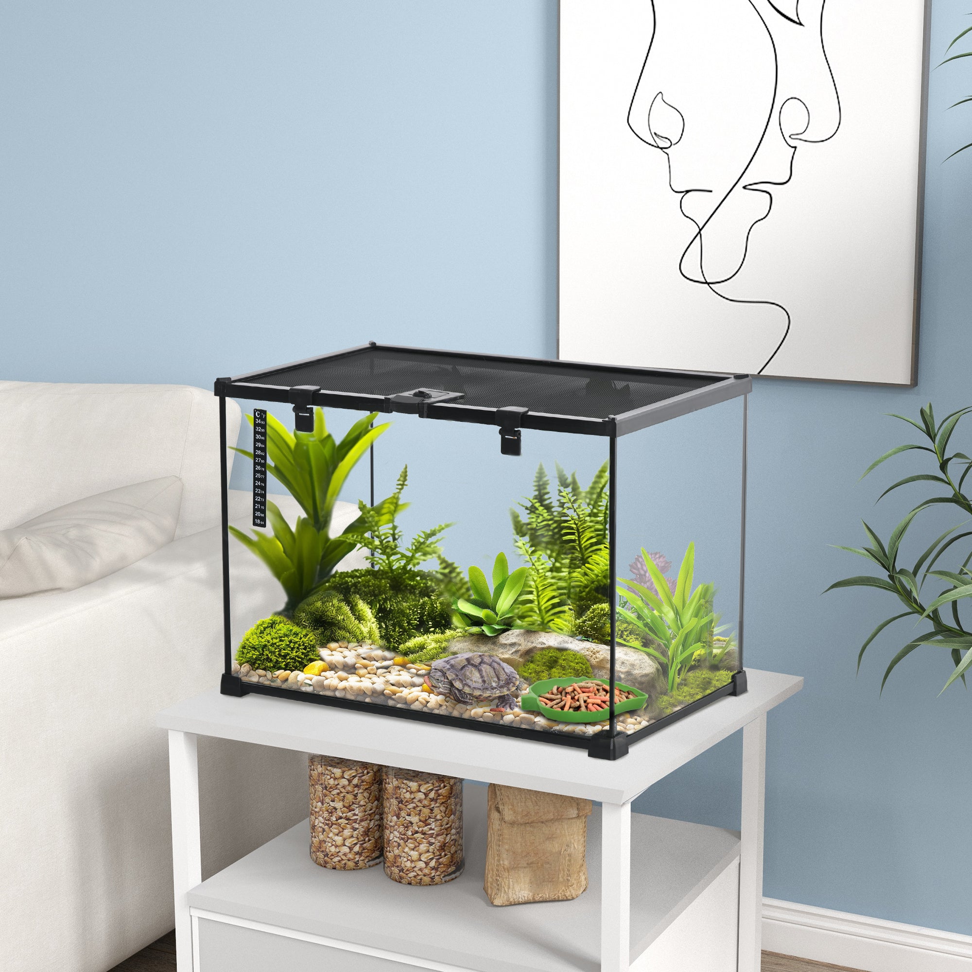 pawhut-terrarium-reptile-360-anti-vasion-ventil-50-x-30-x-35-cm image 3