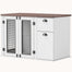 pawhut-niche-chien-d-int-rieur-blanche-double-porte-avec-tiroir-pour-chiens-moye image 2