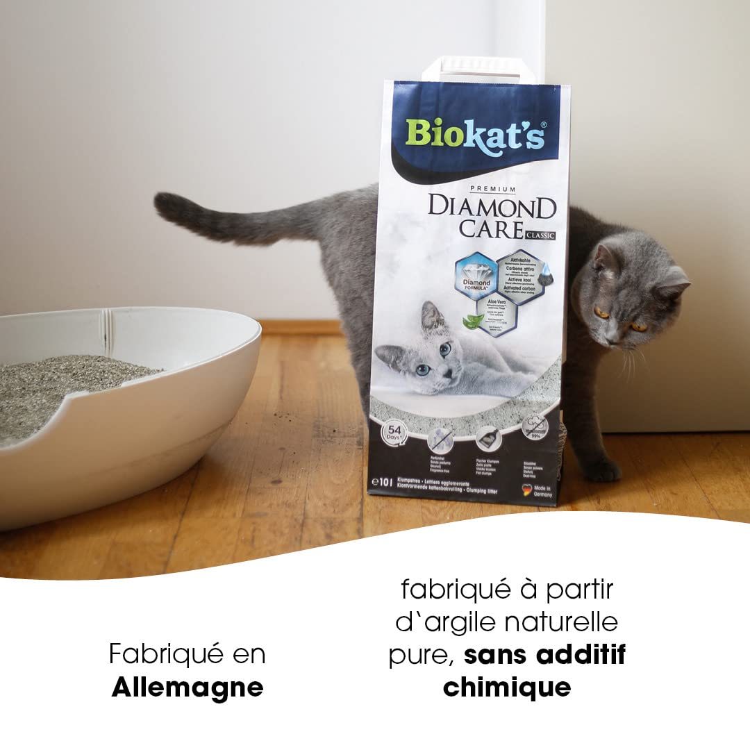 biokat-s-diamond-care-classic-sans-parfum-10-l-liti-re-fine-agglom-rante-au-char image 2