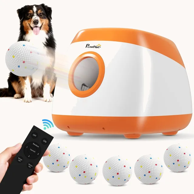 pawhut-lanceur-de-balles-automatique-pour-chien-8-24-m-rechargeable-t-l-commande image 1