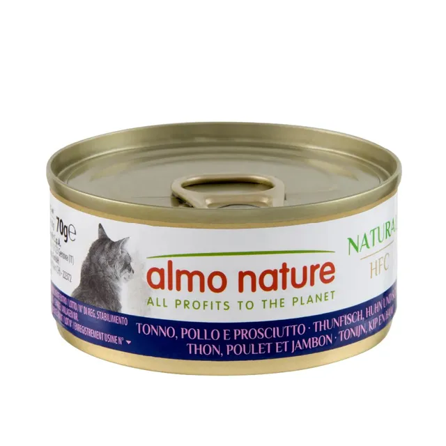 almo-nature-hfc-natural-chat-adulte-thon-poulet-et-jambon-24-x-70-g image 1