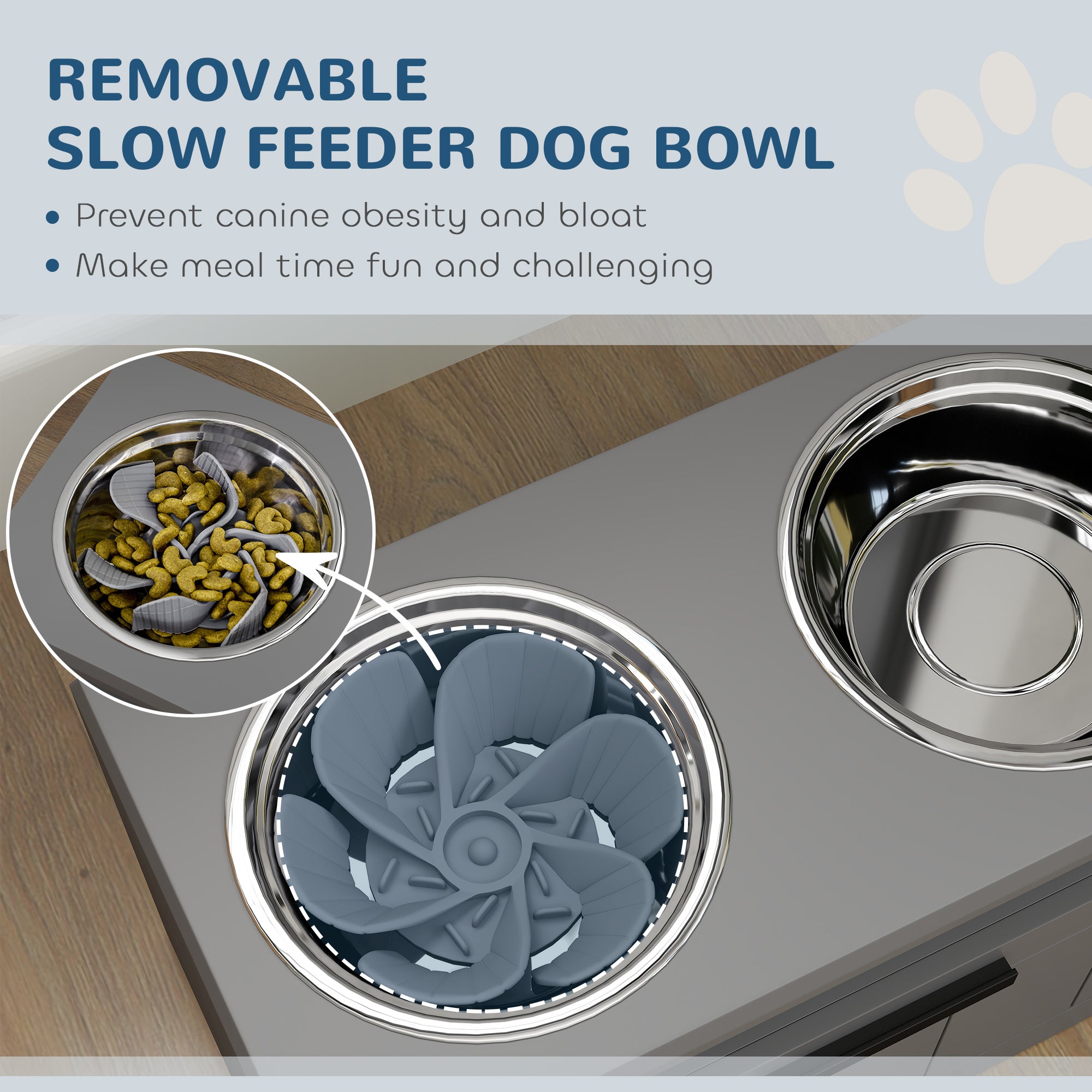 pawhut-station-d-alimentation-sur-lev-e-pour-chien-avec-2-bols-inox-tiroir-25l-e image 6