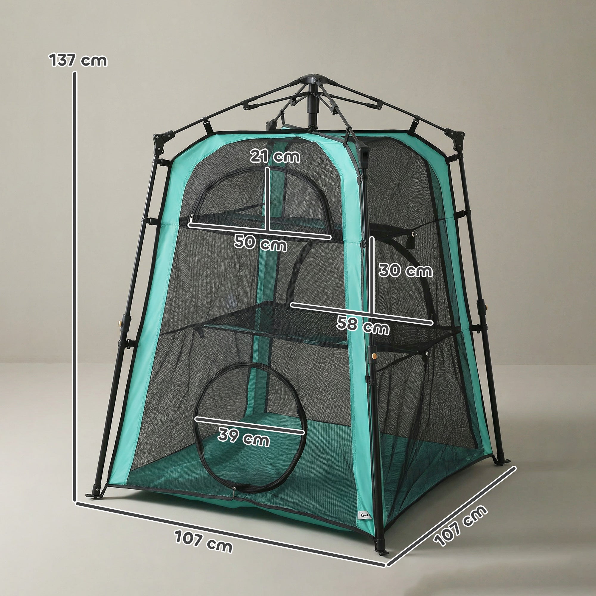 pawhut-tente-pour-chat-3-niveaux-extra-large-int-rieur-ext-rieur-avec-maille-res image 5