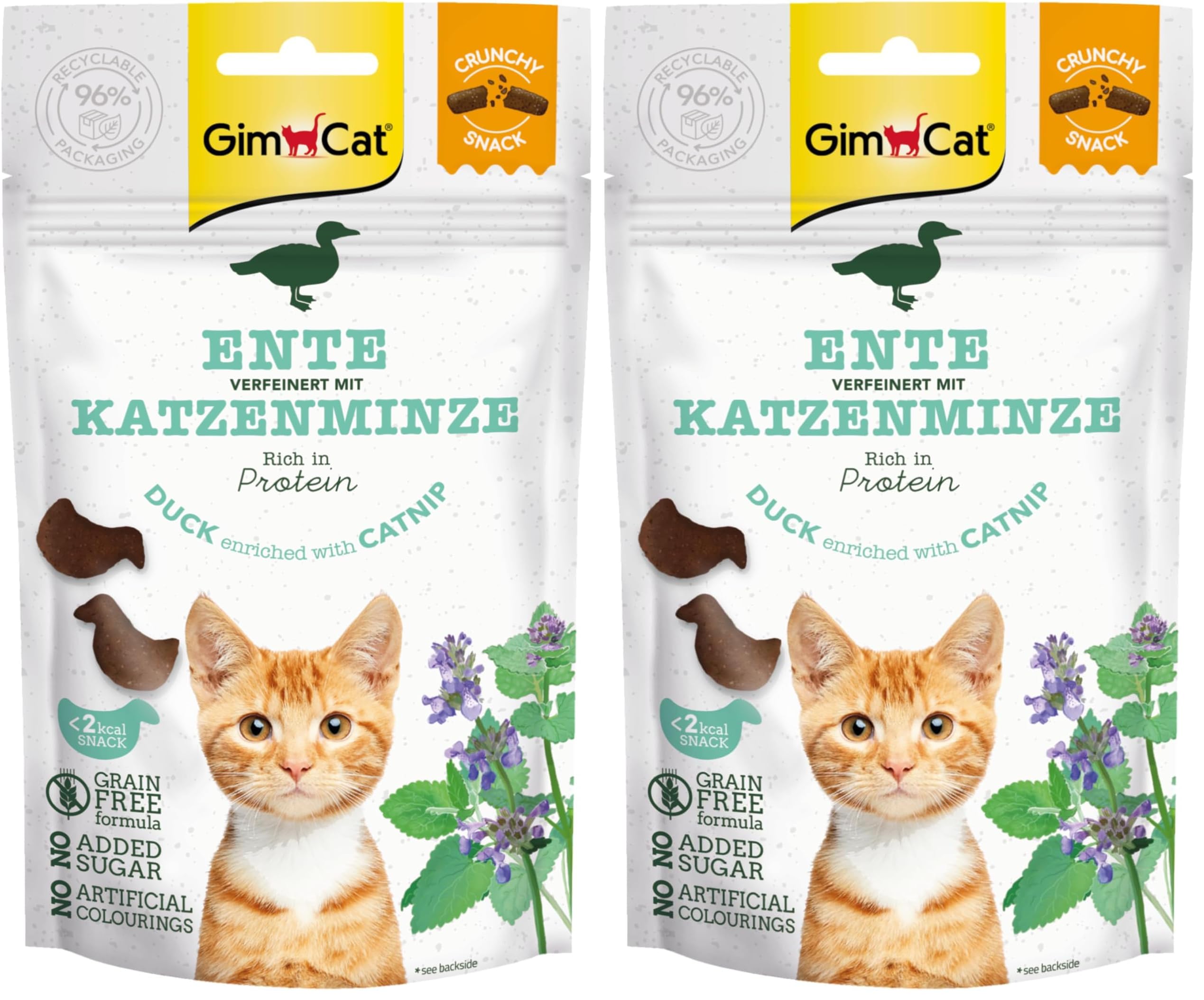 gimcat-crunchy-snacks-canard-herbe-chat-50-g image 7