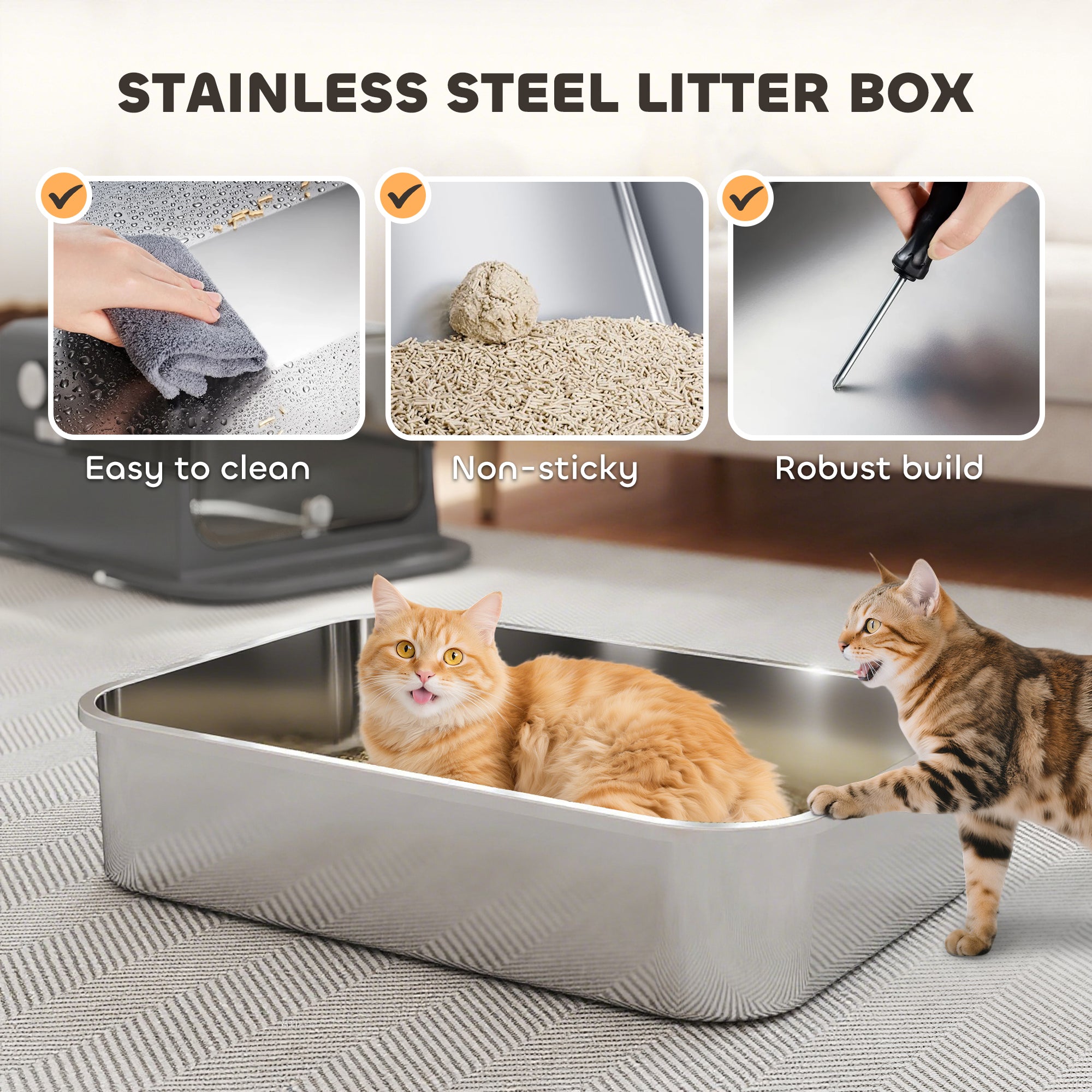pawhut-bac-liti-re-chat-xxl-ferm-inox-avec-couvercle-noir image 6