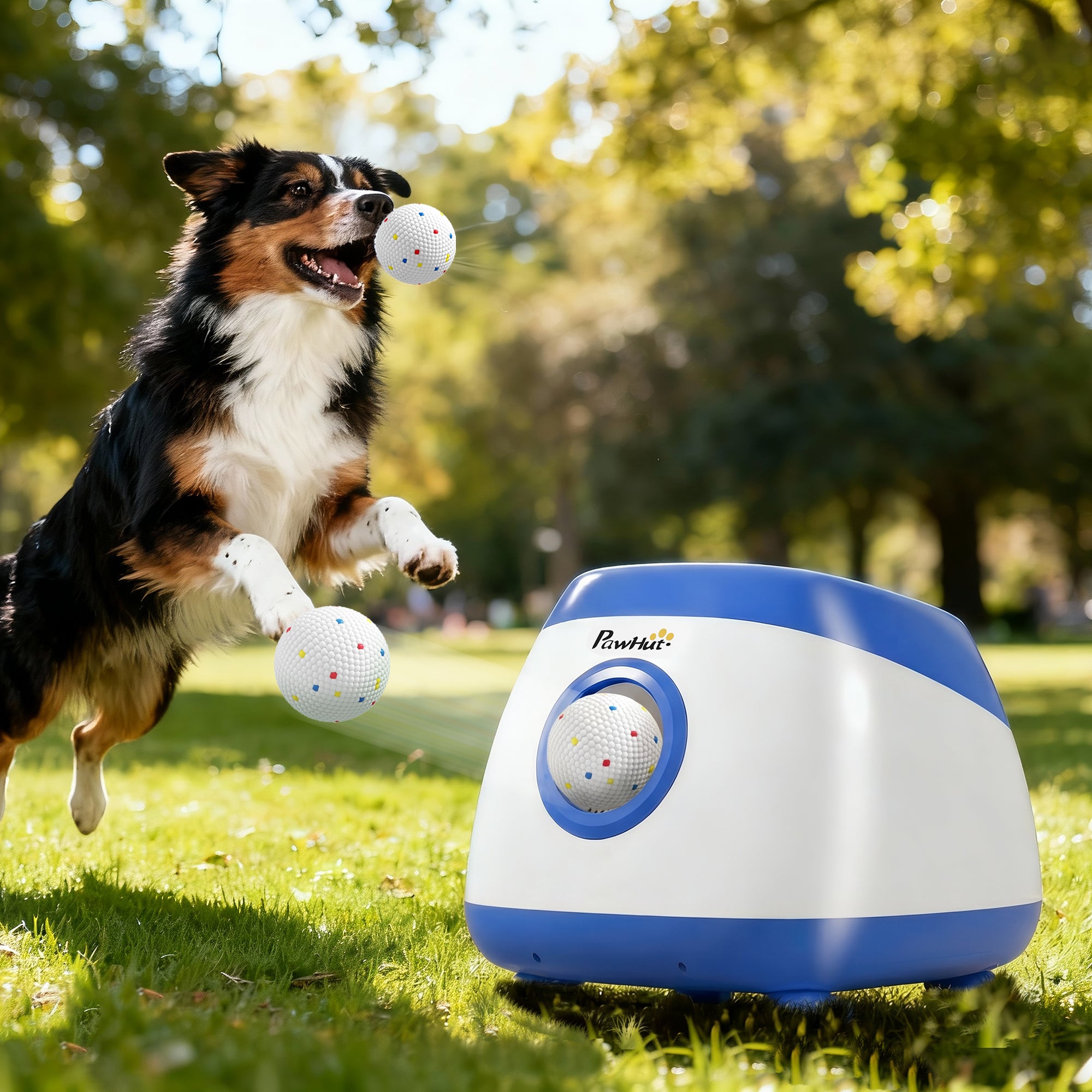 pawhut-lanceur-de-balles-automatique-pour-chien-t-l-commande-3-distances-6-balle image 4