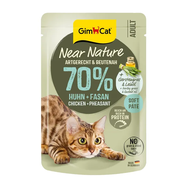 gimcat-near-nature-poulet-faisan-nourriture-humide-sans-c-r-ales-pour-chats-d-s- image 1
