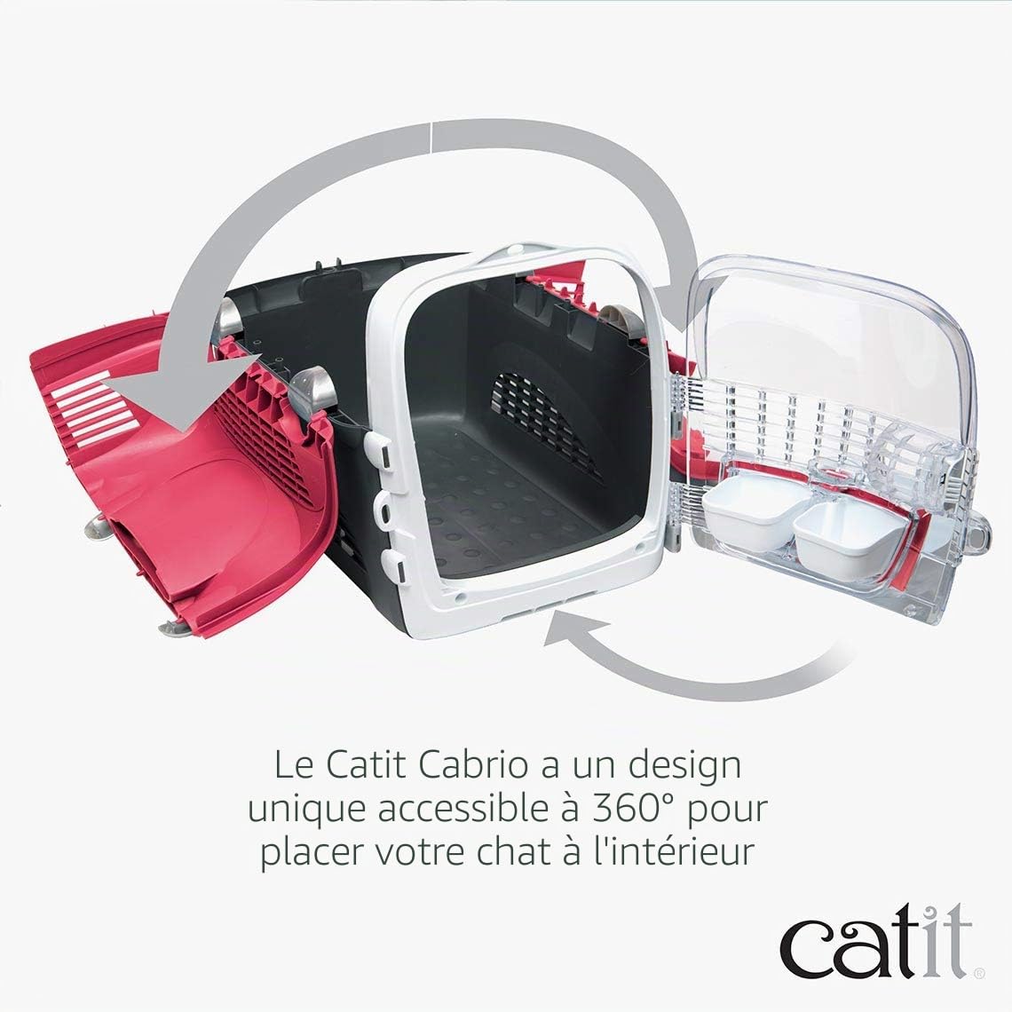 catit-cabrio-cage-de-transport-pour-chat-rouge-cerise image 6