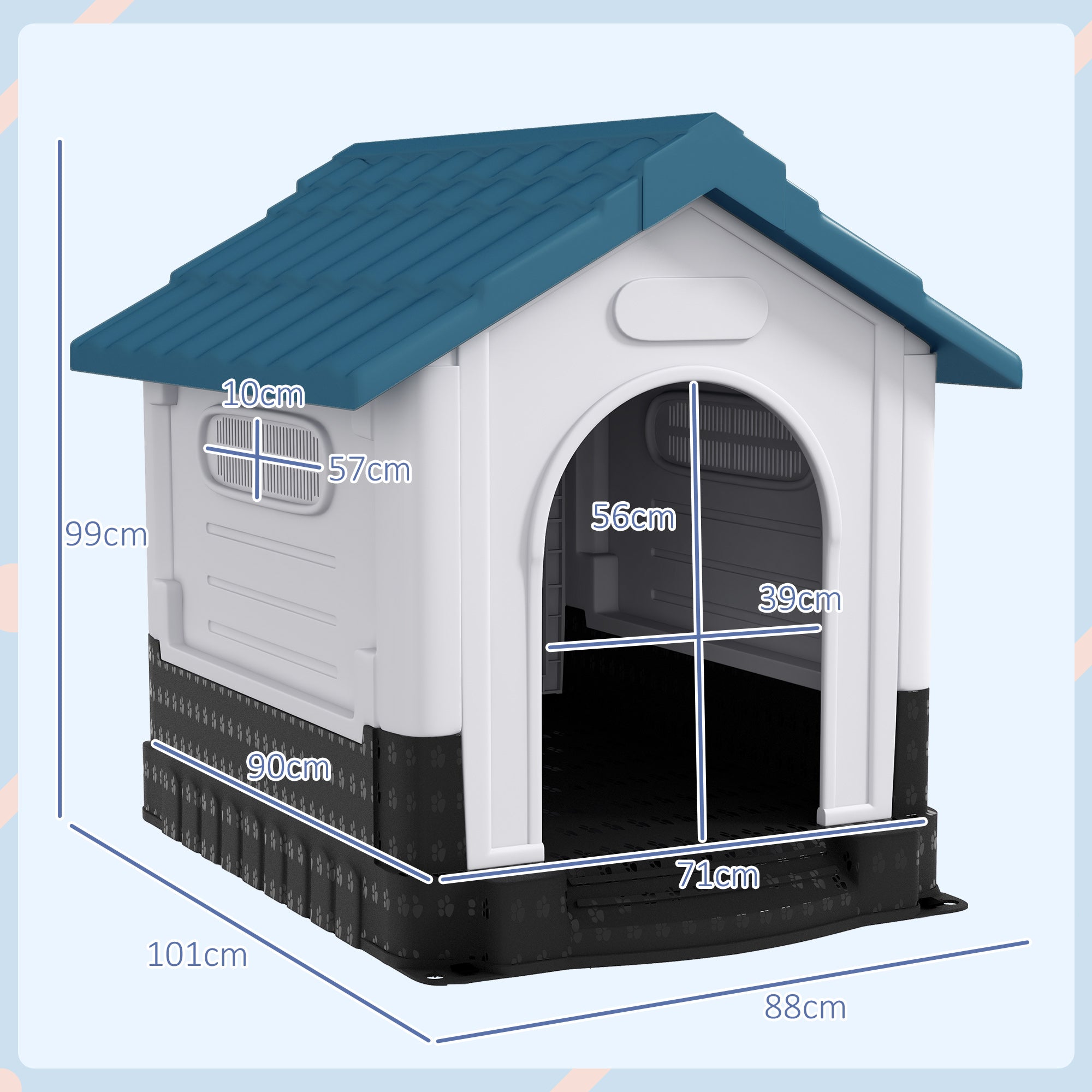 pawhut-coolbreeze-niche-pour-chien-tanche-pour-animaux-moyens-et-grands-101-x-88 image 5