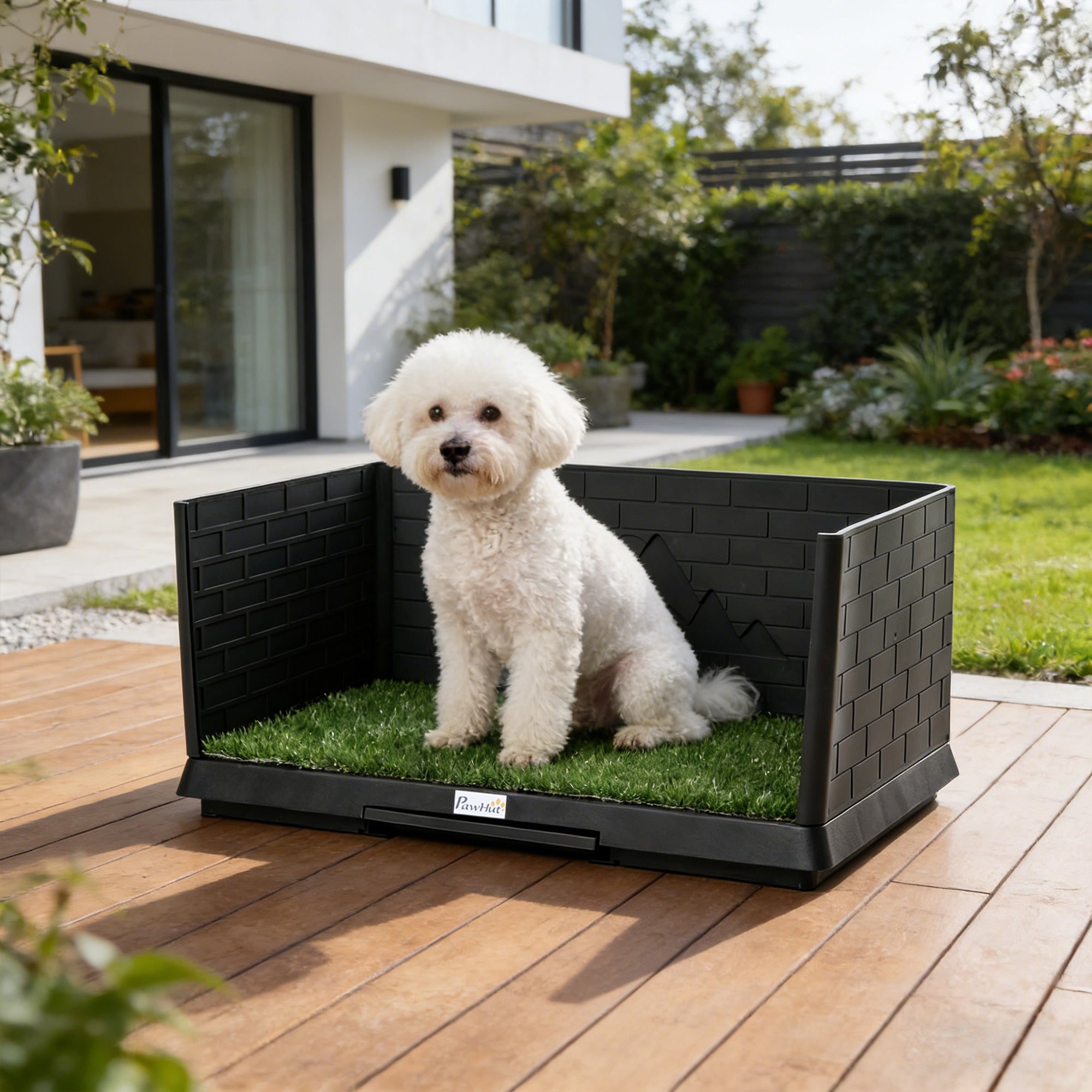 pawhut-bac-gazon-toilettes-pour-chien-d-int-rieur-76-x-51-x-36-cm-avec-parois-ha image 4