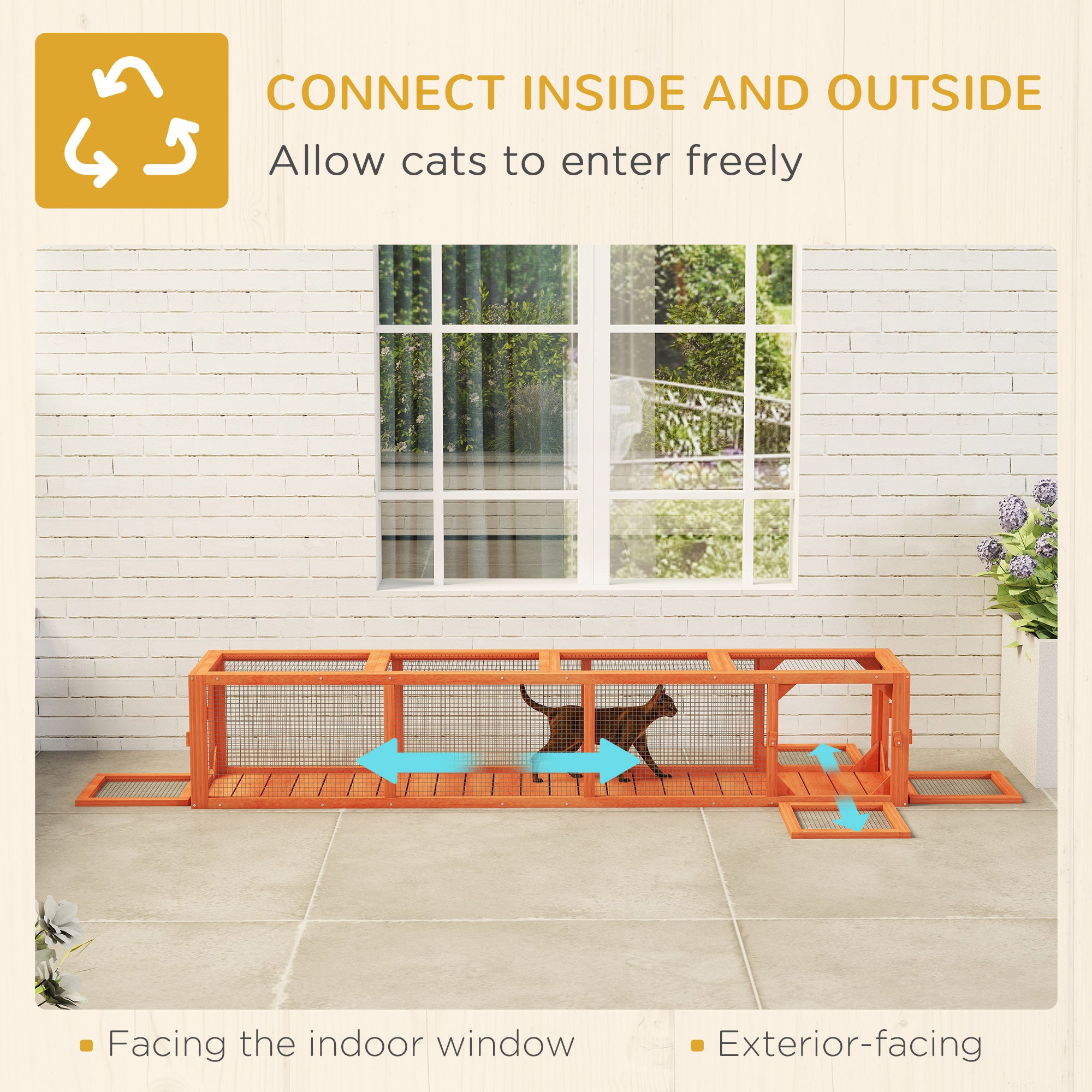 pawhut-tunnel-labyrinthe-ext-rieur-pour-chat-200-cm-avec-4-portes-orange image 6