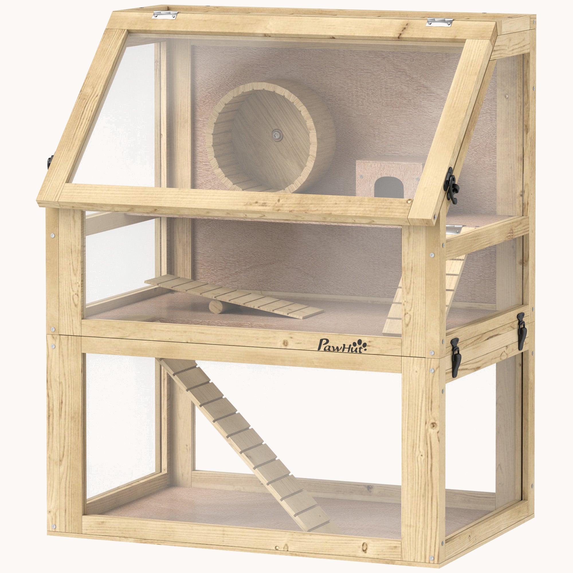 pawhut-cage-habitat-hamster-panorama-naturel-3-tages-61-x-41-x-75-cm image 3