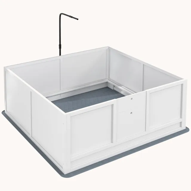 pawhut-caisse-de-mise-bas-124-x-120-cm-avec-barre-anti-crasement-porte-r-glable image 1