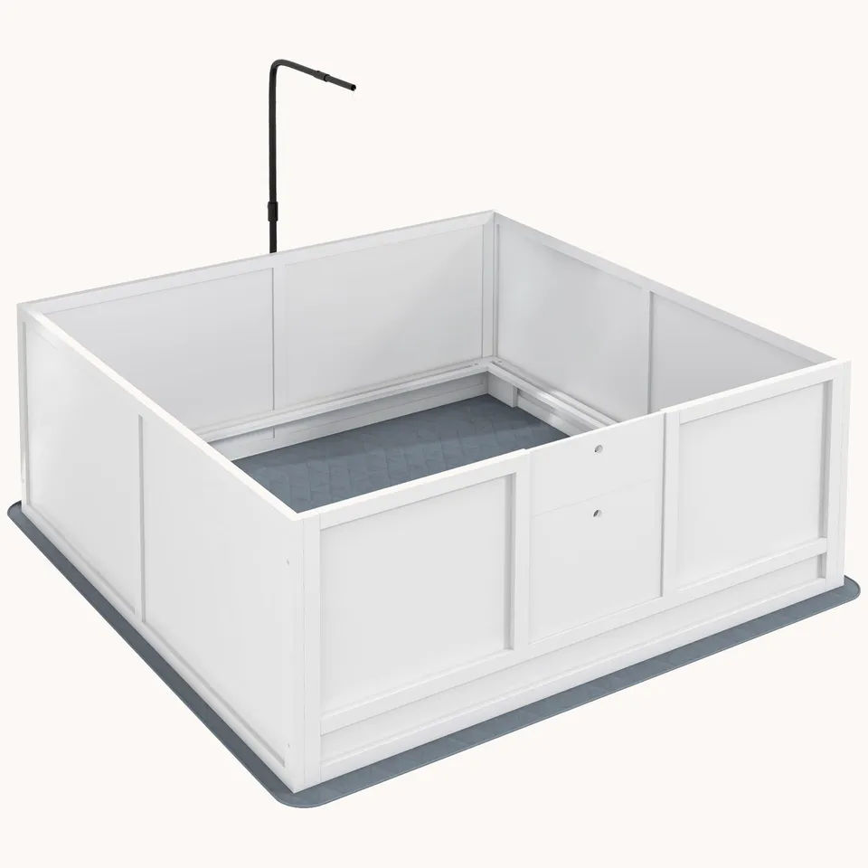 pawhut-caisse-de-mise-bas-124-x-120-cm-avec-barre-anti-crasement-porte-r-glable image 1