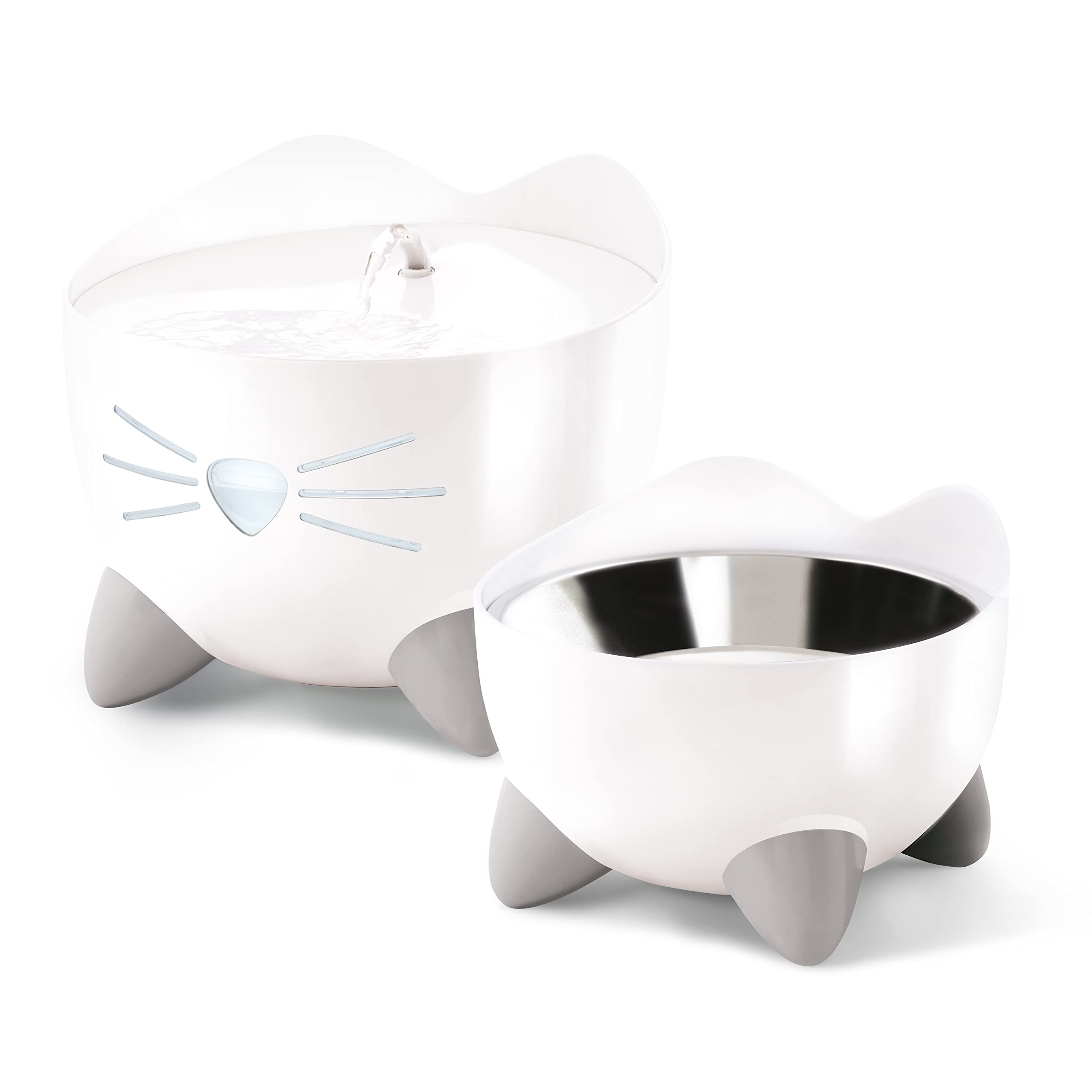 catit-pixi-gamelle-ergonomique-sur-lev-e-pour-chat-blanc-200-ml-acier-inoxydable image 3