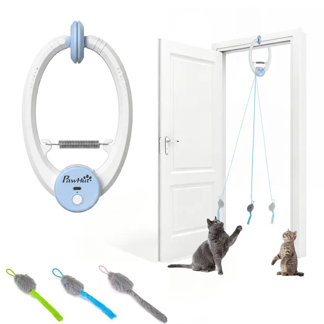 pawhut-jouet-chat-souris-rebondissante-automatique-suspendre-rechargeable-usb image 1